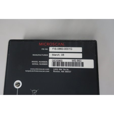 Microscan 10-28V-Dc Bar Code Scanner FIS-0860-0001G